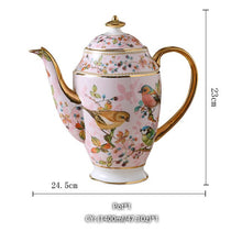 Load image into Gallery viewer, Pink Bird Bone China Coffee Set Porcelain Tea Set Advanced Ceramic Pot Mug Sugar Bowl Creamer Teapot Milk Jug Teaset Tea Cup Set