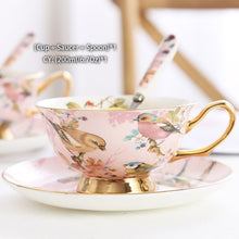 Load image into Gallery viewer, Pink Bird Bone China Coffee Set Porcelain Tea Set Advanced Ceramic Pot Mug Sugar Bowl Creamer Teapot Milk Jug Teaset Tea Cup Set