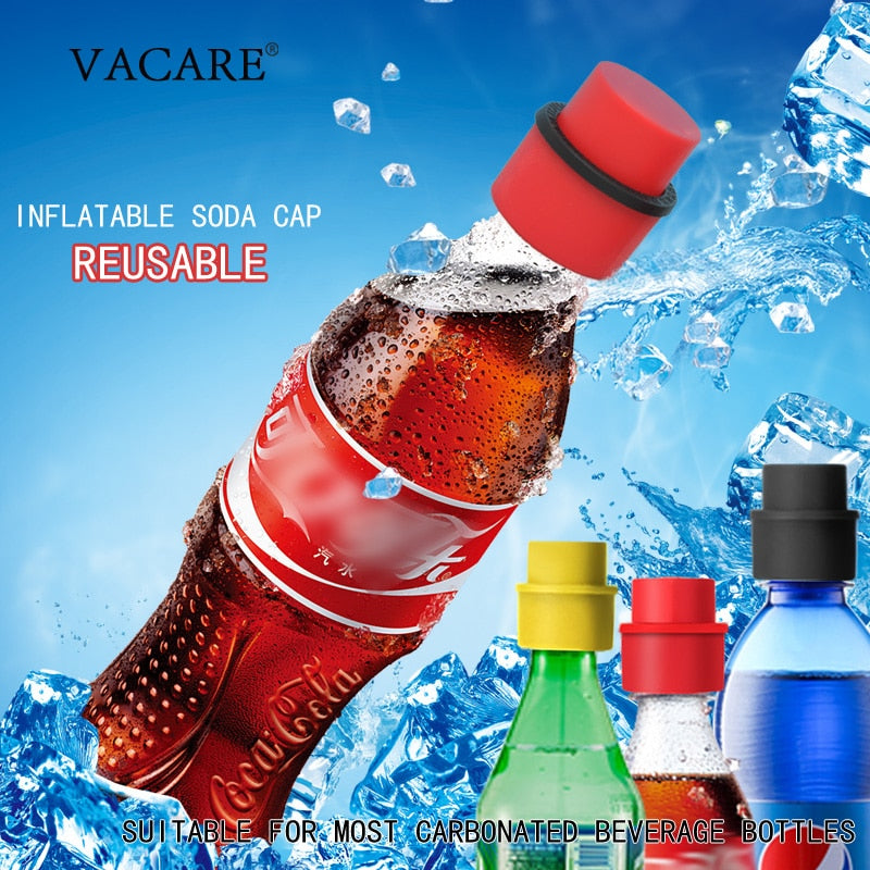 Carbonated Inflatable Bottle Pump Caps Fizzy Drink Cola Push Type