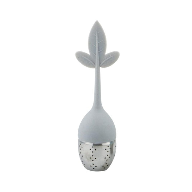 8 Style Silicone Tea Infuser Reusable Tea Strainer Sweet Leaf with Drop Tray Novelty Tea Ball Herbal Spice Filter Tea Tool