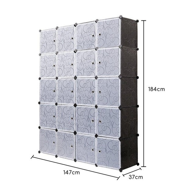 20 Cube 12 Cube Organizer Stackable Plastic Cube Storage Shelves Multifunctional Modular Closet Cabinet Bedroom Living Room C03