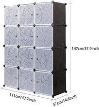 Load image into Gallery viewer, 20 Cube 12 Cube Organizer Stackable Plastic Cube Storage Shelves Multifunctional Modular Closet Cabinet Bedroom Living Room C03
