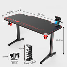 Load image into Gallery viewer, 43/47/55 Ergonomic Gaming Desk E-sports Computer Table PC Desk Gamer Tables Workstation with USB Gaming Handle Rack&amp;Mouse Pad
