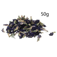 Load image into Gallery viewer, 50g/Bag Thailand Blue Butterfly Pea Tea 100% Original Detox Tea Pure Natural Dried Pea Flower Tea Simulation Kitchen Toy
