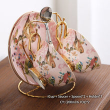 Load image into Gallery viewer, Pink Bird Bone China Coffee Set Porcelain Tea Set Advanced Ceramic Pot Mug Sugar Bowl Creamer Teapot Milk Jug Teaset Tea Cup Set
